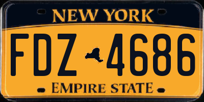 NY license plate FDZ4686