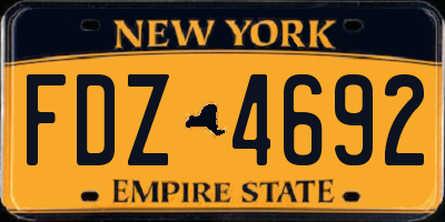NY license plate FDZ4692