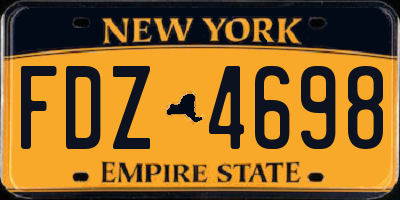 NY license plate FDZ4698