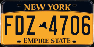 NY license plate FDZ4706