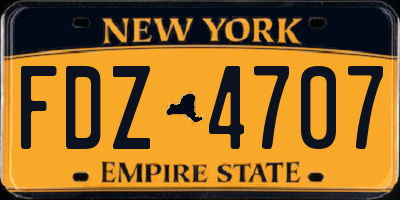 NY license plate FDZ4707