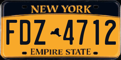 NY license plate FDZ4712