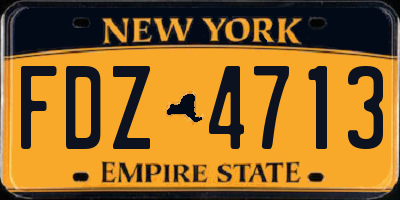NY license plate FDZ4713