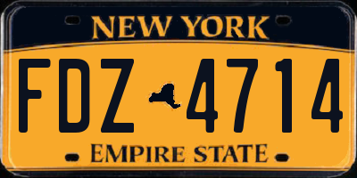 NY license plate FDZ4714