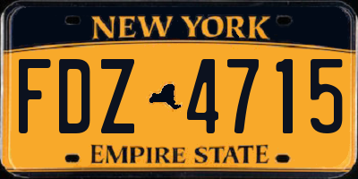 NY license plate FDZ4715