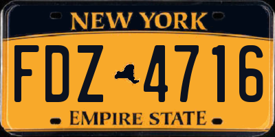 NY license plate FDZ4716