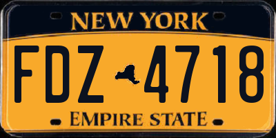 NY license plate FDZ4718