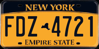 NY license plate FDZ4721