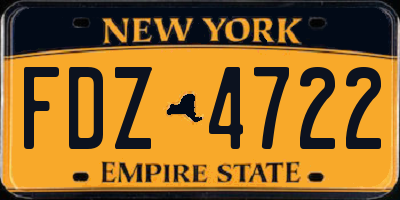 NY license plate FDZ4722