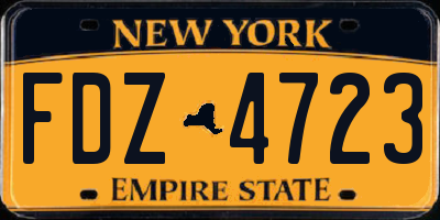 NY license plate FDZ4723