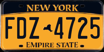 NY license plate FDZ4725