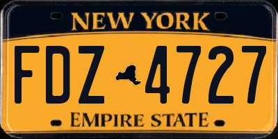 NY license plate FDZ4727