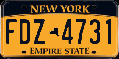 NY license plate FDZ4731