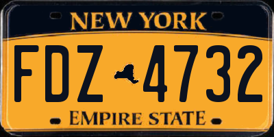 NY license plate FDZ4732