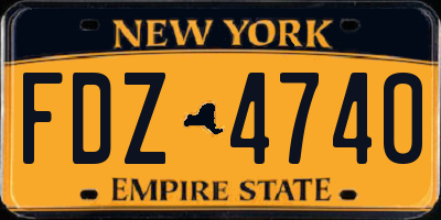 NY license plate FDZ4740