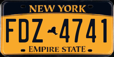 NY license plate FDZ4741
