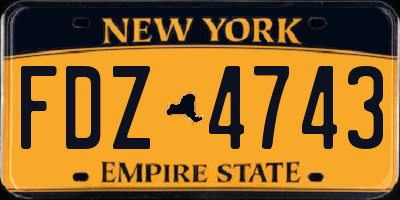 NY license plate FDZ4743