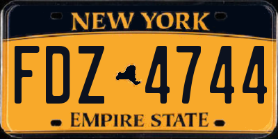 NY license plate FDZ4744