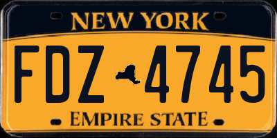 NY license plate FDZ4745