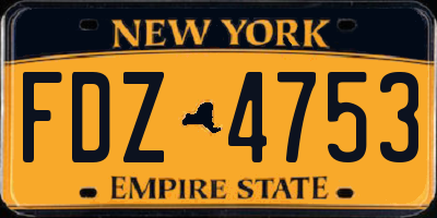 NY license plate FDZ4753