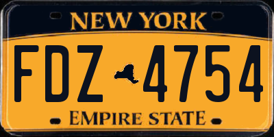 NY license plate FDZ4754