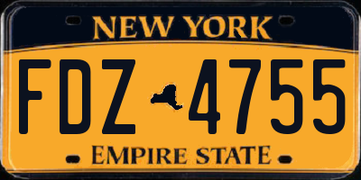 NY license plate FDZ4755