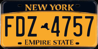 NY license plate FDZ4757
