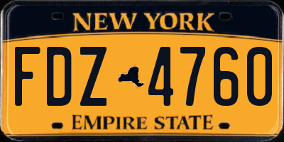 NY license plate FDZ4760