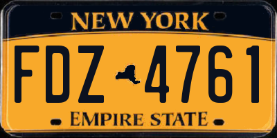 NY license plate FDZ4761