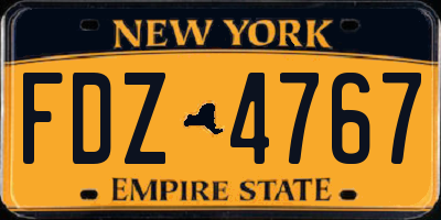 NY license plate FDZ4767