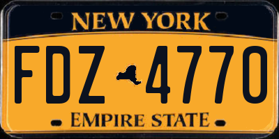 NY license plate FDZ4770