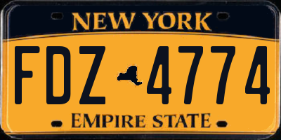 NY license plate FDZ4774