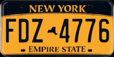 NY license plate FDZ4776