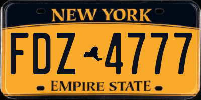 NY license plate FDZ4777
