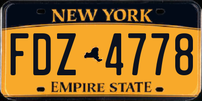 NY license plate FDZ4778