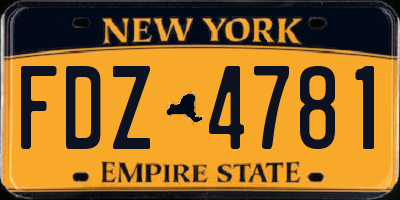 NY license plate FDZ4781