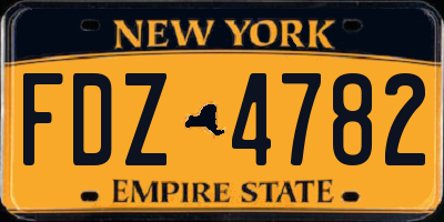 NY license plate FDZ4782