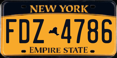 NY license plate FDZ4786