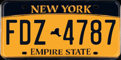 NY license plate FDZ4787
