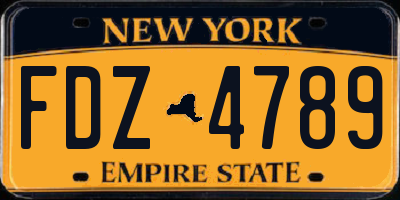 NY license plate FDZ4789