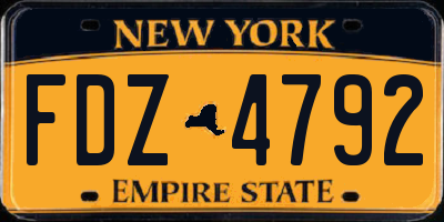 NY license plate FDZ4792