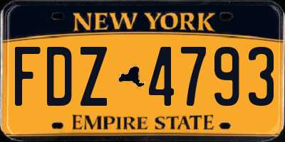 NY license plate FDZ4793