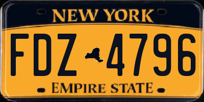 NY license plate FDZ4796