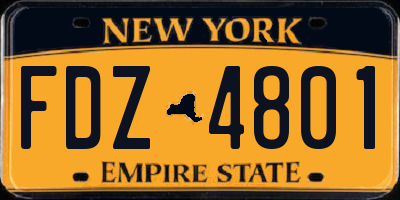 NY license plate FDZ4801