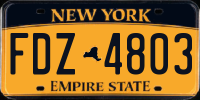 NY license plate FDZ4803