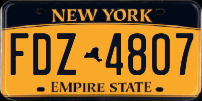 NY license plate FDZ4807
