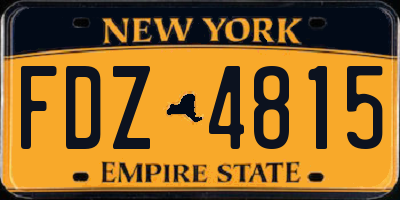 NY license plate FDZ4815
