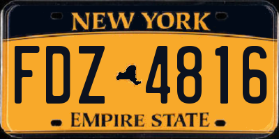 NY license plate FDZ4816