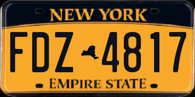 NY license plate FDZ4817