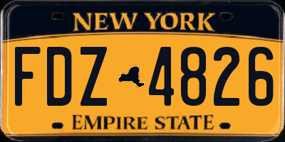 NY license plate FDZ4826